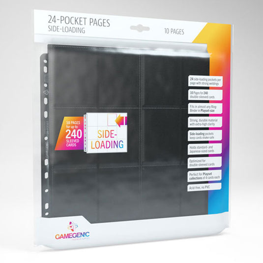 Gamegenic - Sideloading 24-Pocket Pages 10 pcs pack Black