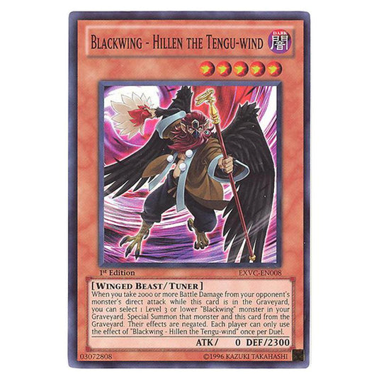 Yu-Gi-Oh! - Extreme Victory - Blackwing - Hillen the Tengu-wind (Super Rare) EXVC-EN008