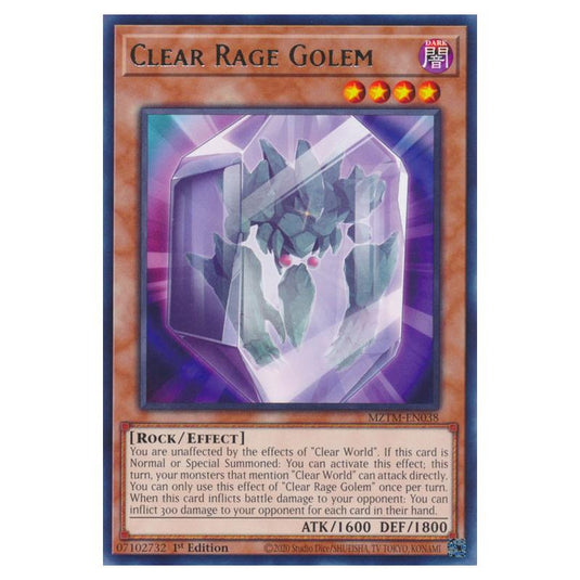 Yu-Gi-Oh! - Maze of the Master - Clear Rage Golem (Rare) MZTM-EN038