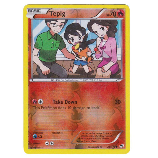 Pokemon - Black & White - Legendary Treasures - (Reverse Holo) Tepig - 25/113