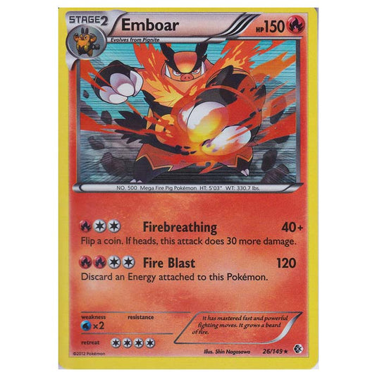 Pokemon - Black & White - Boundaries Crossed - Emboar 26/149