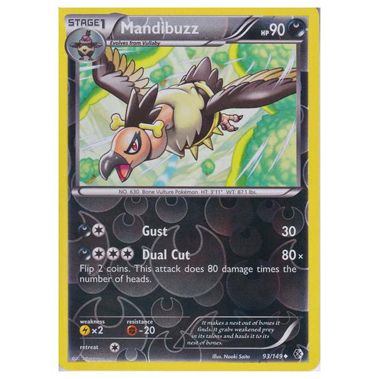 Pokemon - Black & White - Boundaries Crossed (Reverse Holo) - Mandibuzz 93/149