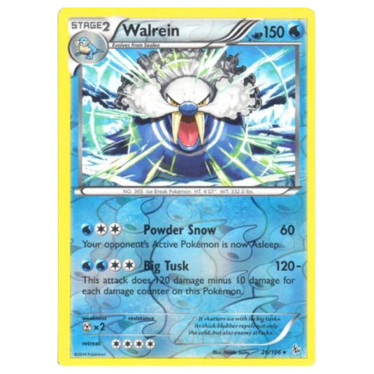 Pokemon - XY - Flashfire - (Reverse Holo) Walrein - 26/106