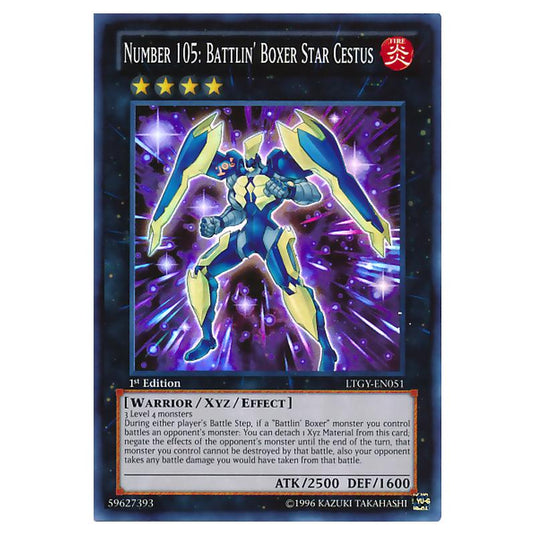 Yu-Gi-Oh! - Lord of the Tachyon Galaxy - Number 105: Battlin' Boxer Star Cestus (Super Rare) LTGY-EN051