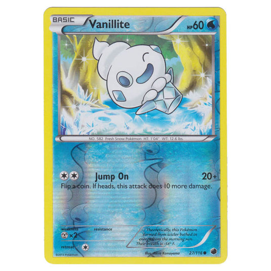 Pokemon - Black & White - Plasma Freeze - (Reverse Holo) Vanillite - 27/116