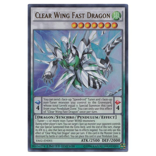 Yu-Gi-Oh! - Yu-Gi-Oh! ARC-V Volume 2 promotional card - Clear Wing Fast Dragon (Ultra Rare) YA02-EN001