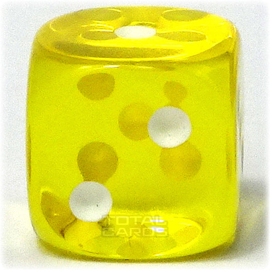 Chessex - Translucent 12mm D6 - Yelow w/White