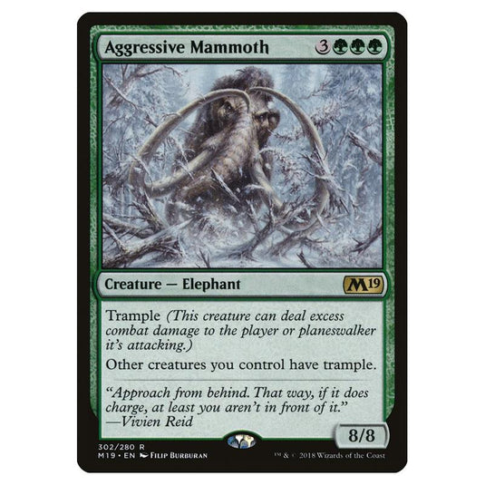 Magic the Gathering - Core Set 2019 - Aggressive Mammoth - 302/280