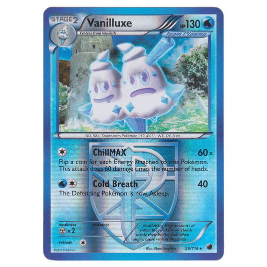 Pokemon - Black & White - Plasma Freeze - (Reverse Holo) Vanilluxe - 29/116