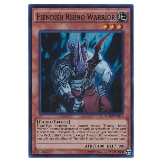 Yu-Gi-Oh! - OTS Tournament Pack 2 - Fiendish Rhino Warrior (Super Rare) OP02-EN005