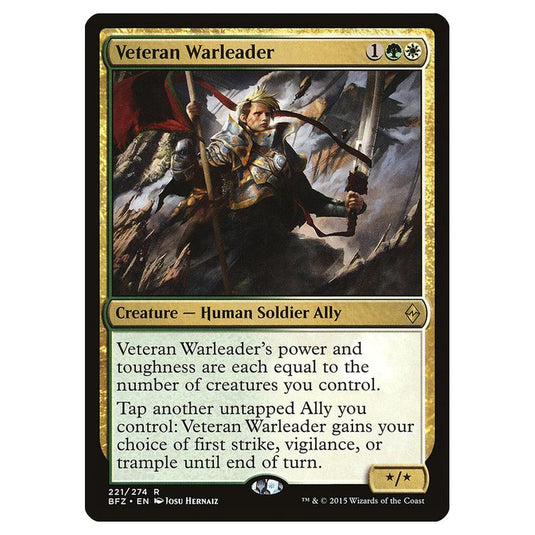 Magic The Gathering - Battle For Zendikar - Veteran Warleader - 221/274 (Foil)