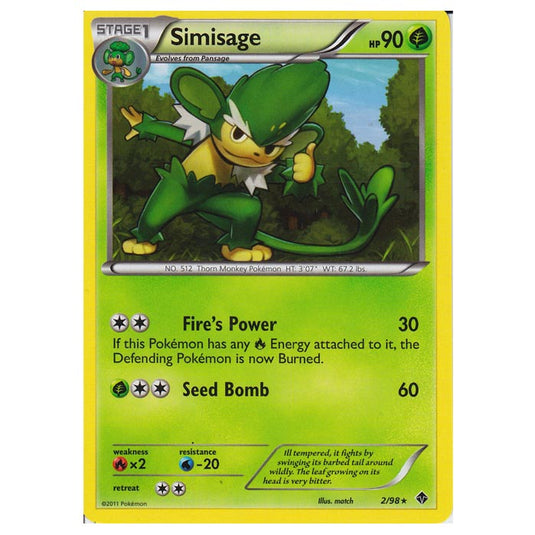 Pokemon - Black & White - Emerging Powers - Simisage 2/98
