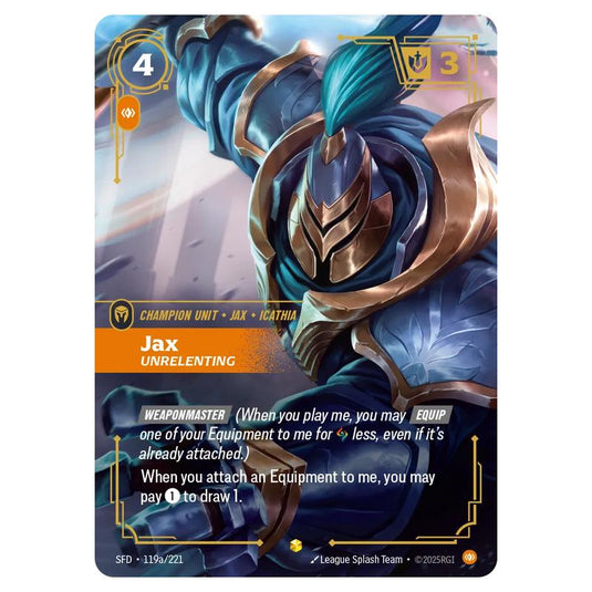 Riftbound: League of Legends TCG - Spiritforged - Jax - Unrelenting - 119a/221