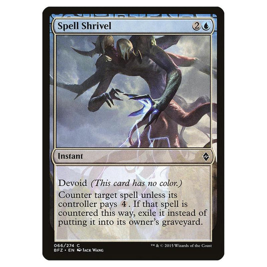 Magic The Gathering - Battle For Zendikar - Spell Shrivel - 66/274