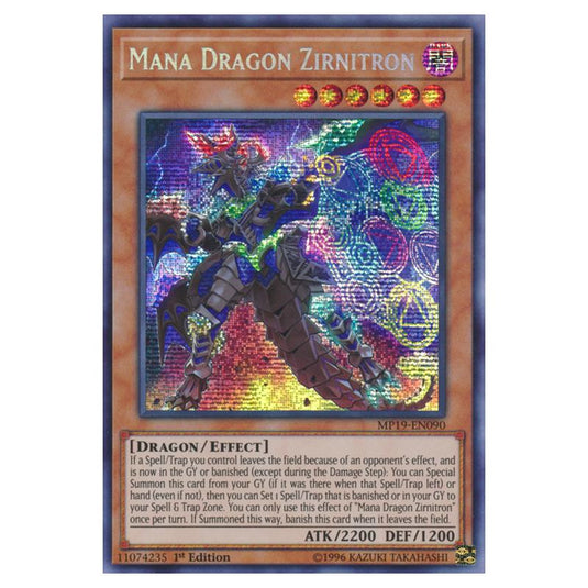Yu-Gi-Oh! - 2019 Gold Sarcophagus Tin Mega Pack - Mana Dragon Zirnitron (Prismatic Secret Rare) MP19-EN090