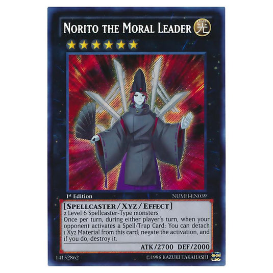 Yu-Gi-Oh! - Number Hunters - Norito the Moral Leader (Secret Rare) NUMH-EN039