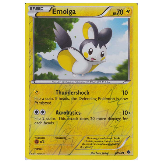 Pokemon - Black & White - Emerging Powers - (Reverse Holo) - Emolga 32/98
