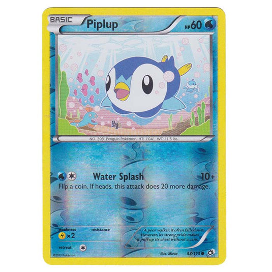 Pokemon - Black & White - Legendary Treasures - (Reverse Holo) Piplup - 33/113