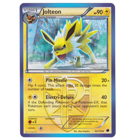 Pokemon - Black & White - Plasma Freeze - Jolteon - 34/116