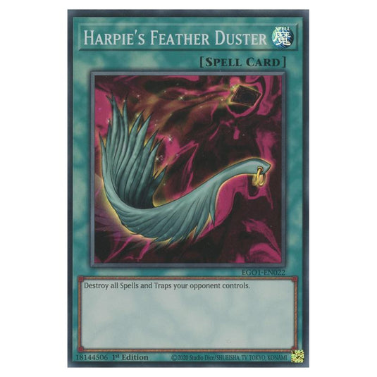 Yu-Gi-Oh! - Egyptian God Deck - Obelisk the Tormentor - Harpie's Feather Duster (Super Rare) EGO1-EN022