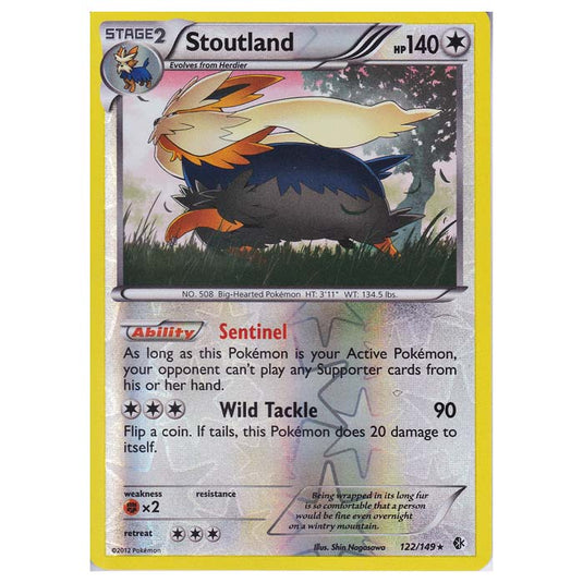 Pokemon - Black & White - Boundaries Crossed (Reverse Holo) - Stoutland 122/149
