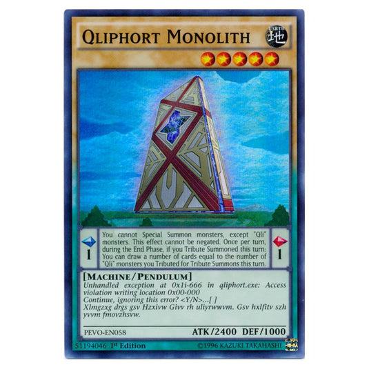 Yu-Gi-Oh! - Pendulum Evolution - Qliphort Monolith (Super Rare) PEVO-EN058