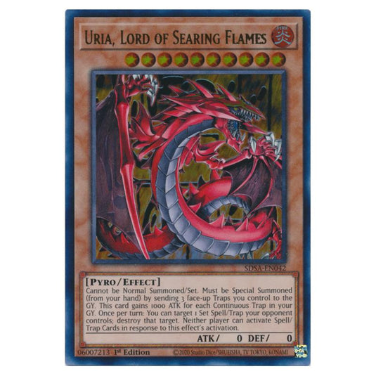 Yu-Gi-Oh! - Structure Deck - Sacred Beasts - Uria, Lord of Searing Flames (Ultra Rare) SDSA-EN042