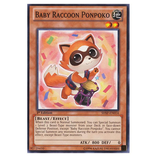 Yu-Gi-Oh! - Shadow Specters - Baby Raccoon Ponpoko (Common) SHSP-EN014