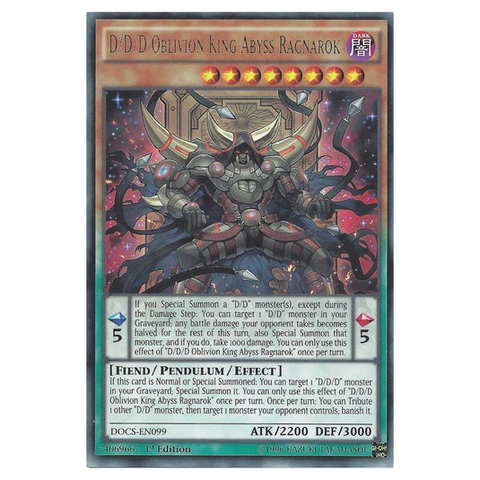 Yu-Gi-Oh! - Dimension of Chaos - D/D/D Oblivion King Abyss Ragnarok (Rare) DOCS-EN099