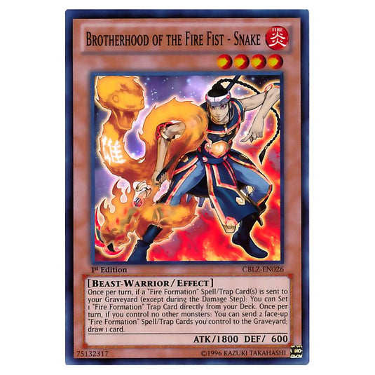 Yu-Gi-Oh! - Cosmo Blazer - Brotherhood of the Fire Fist - Snake (Super Rare) CBLZ-EN026