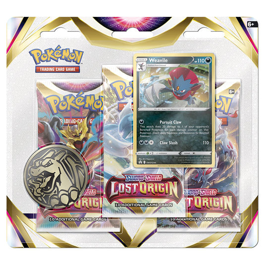 Pokemon - Sword & Shield - Lost Origin - 3 Pack Blister - Weavile
