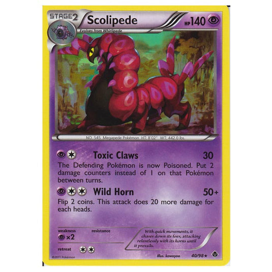 Pokemon - Black & White - Emerging Powers - Scolipede 40/98