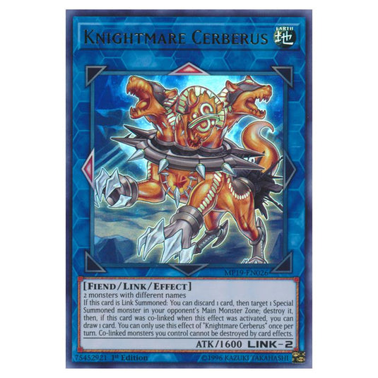 Yu-Gi-Oh! - 2019 Gold Sarcophagus Tin Mega Pack - Knightmare Cerberus (Ultra Rare) MP19-EN026