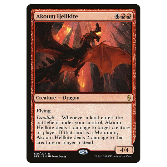 Magic The Gathering - Battle For Zendikar - Akoum Hellkite - 139/274
