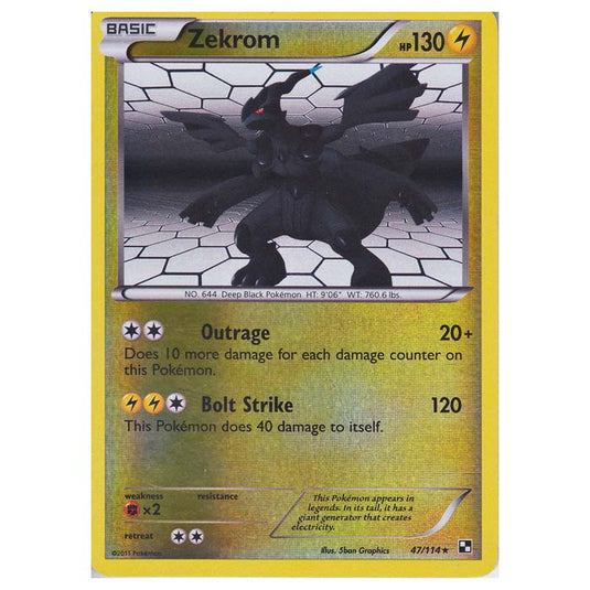 Pokemon - Black & White - (Reverse Holo) Zekrom 47/114
