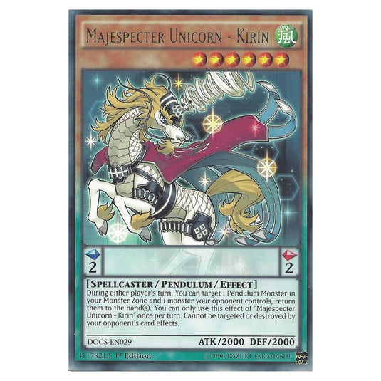 Yu-Gi-Oh! - Dimension of Chaos - Majespecter Unicorn - Kirin (Rare) DOCS-EN029
