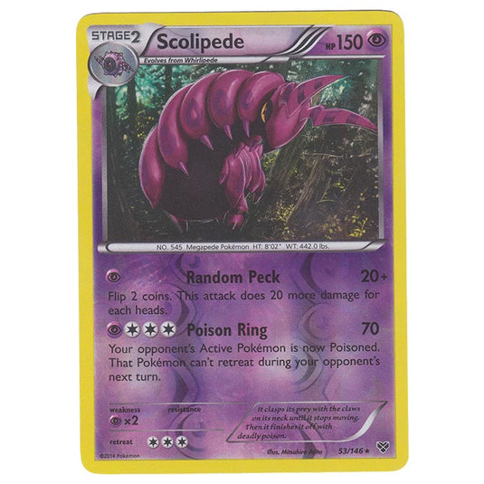Pokemon - XY Base Set - (Reverse Holo) Scolipede - 53/146