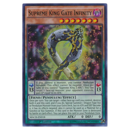 Yu-Gi-Oh! - Maximum Crisis - Supreme King Gate Infinity (Super Rare) MACR-EN018