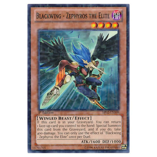 Yu-Gi-Oh! - Battle Pack 2 - War of the Giants - Blackwing - Zephyros the Elite (Mosaic Rare) BP02-EN098