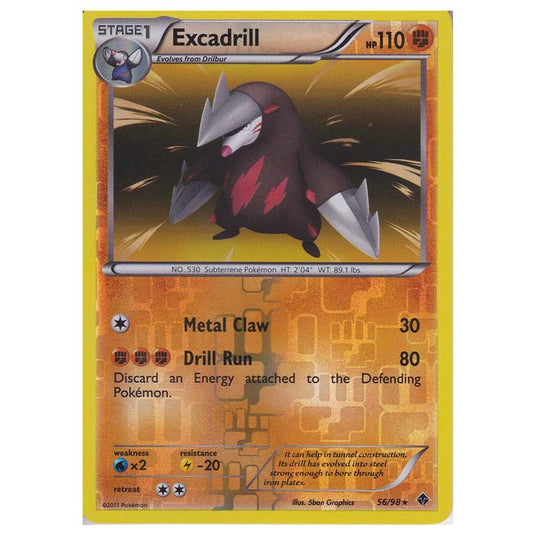 Pokemon - Black & White - Emerging Powers - (Reverse Holo) - Excadrill 56/98