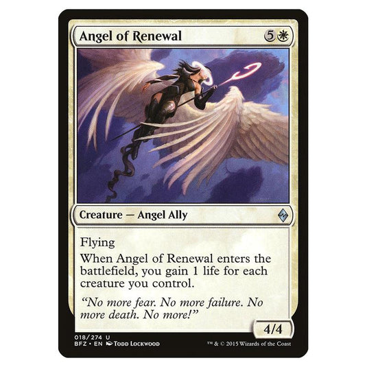 Magic The Gathering - Battle For Zendikar - Angel Of Renewal - 18/274 (Foil)