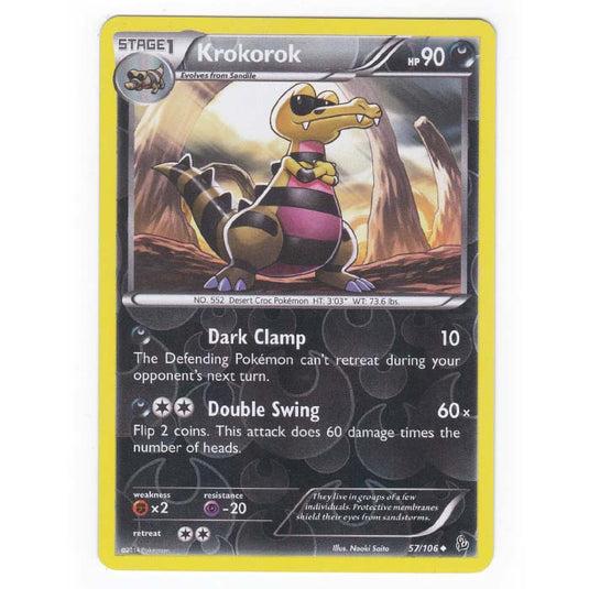 Pokemon - XY - Flashfire - (Reverse Holo) Krokorok - 57/106
