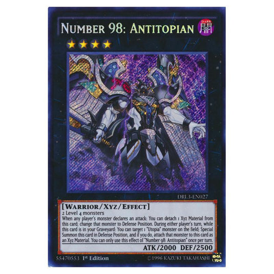 Yu-Gi-Oh! - Dragons of Legend - Unleashed - Number 98: Antitopian (Secret Rare) DRL3-EN027