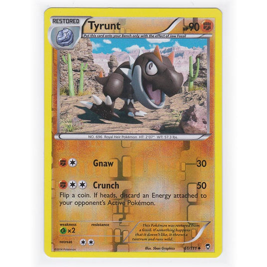 Pokemon - XY Furious Fists - (Reverse Holo) - Tyrunt - 61/111