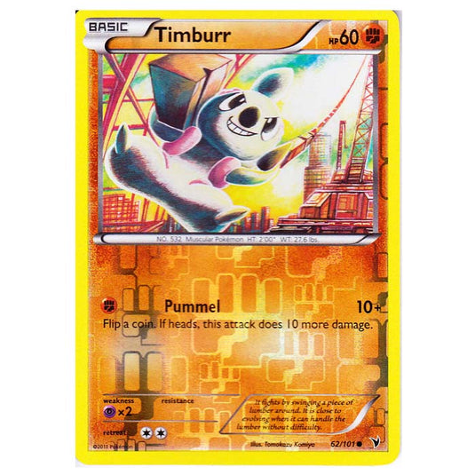 Pokemon - Black & White - Noble Victories - (Reverse Holo) - Timburr 62/101
