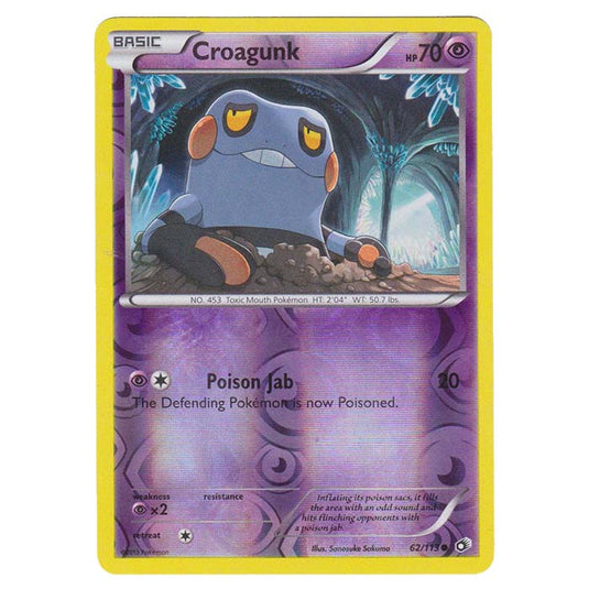 Pokemon - Black & White - Legendary Treasures - (Reverse Holo) Croagunk - 62/113