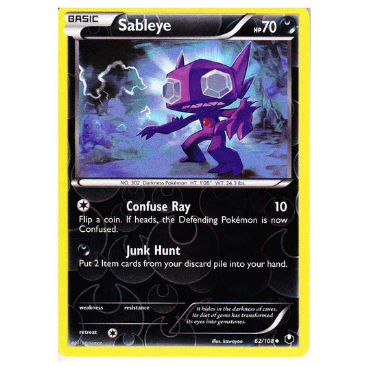 Pokemon - Black & White - Dark Explorers - (Reverse Holo) Sableye - 62/108