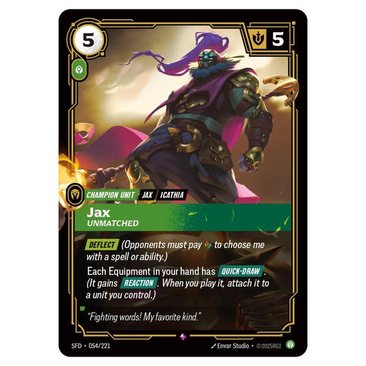 Riftbound: League of Legends TCG - Spiritforged - Jax - Unmatched - 054/221