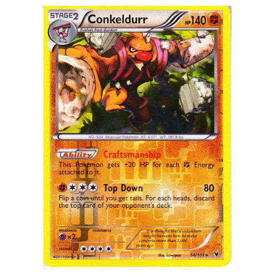 Pokemon - Black & White - Noble Victories - (Reverse Holo) - Conkeldurr 64/101