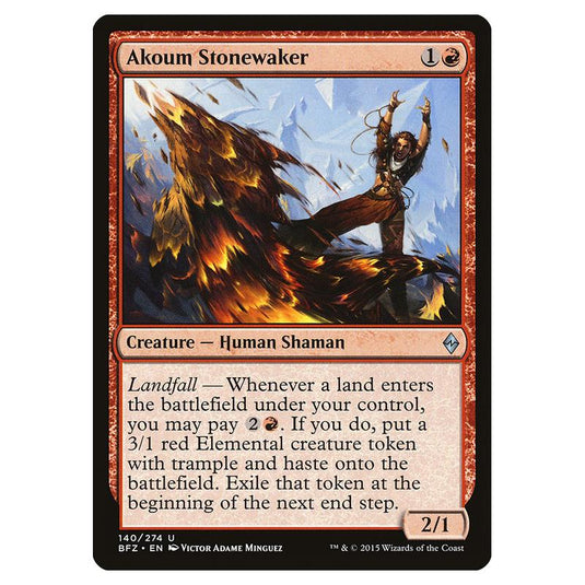 Magic The Gathering - Battle For Zendikar - Akoum Stonewaker - 140/274